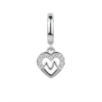 Beating Heart charm 6 mm sølv , fra Christina Jewelry & Watches